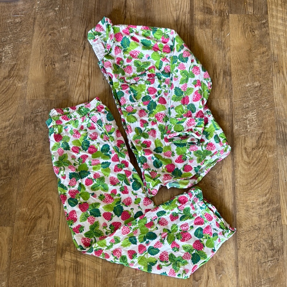 Printfresh Green and Pink Strawberry Pajama Set